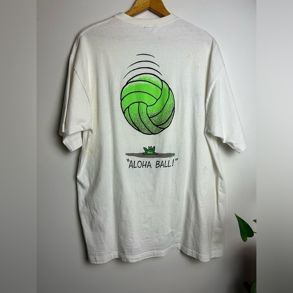 Crazy Shirt Hawaii Beach Bufo volleyball Frog Print Single stitch 80s T-Shirt - Picture 2 of 16